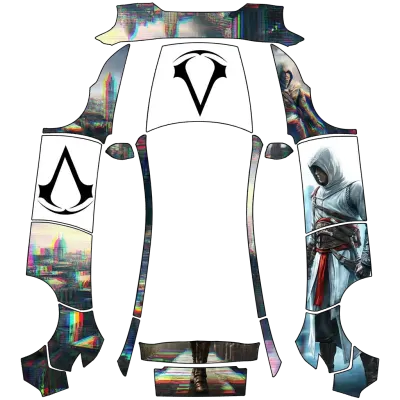 アサシンクリード (assassin's creed vibrant style) – テスラ Model Y ラッピング