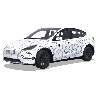 Line Friends Dog (线条小狗) – Tesla Model Y wrap