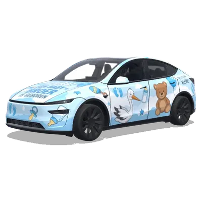 hoera! een baby broer is geboren – Tesla Model Y wrap