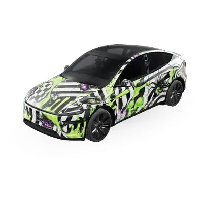 Slime & Stripes – Tesla Model Y Wrap