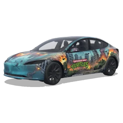 TARTARUGHE NINJA CHE COMBATTONO SU VERDANSK – Tesla Model 3 wrap