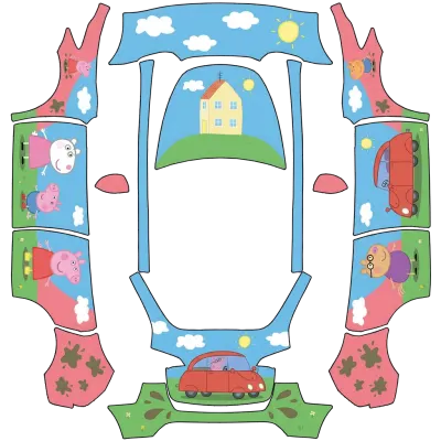 페파 피그 (Peppa Pig) – 테슬라 Model Y 랩핑
