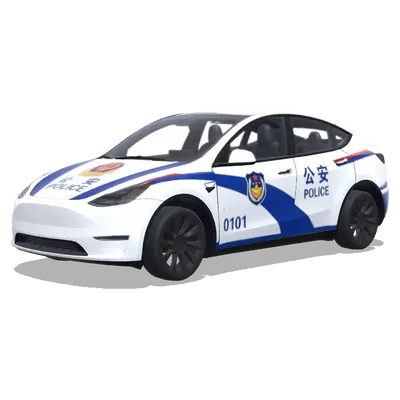 Blaue Welle Polizei-Tesla (中国公安的图片) – Tesla Model Y Wrap