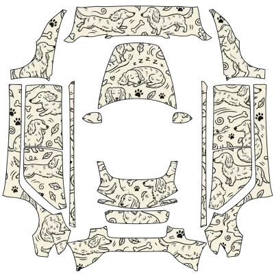 Дудл-таксы (Doodle Dachshunds) – оклейка Tesla Model 3