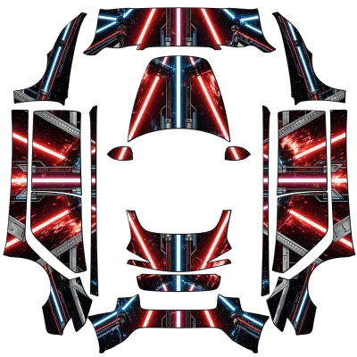 Световые мечи Звёздных войн (Star Wars lightsabers) – оклейка Tesla Model 3