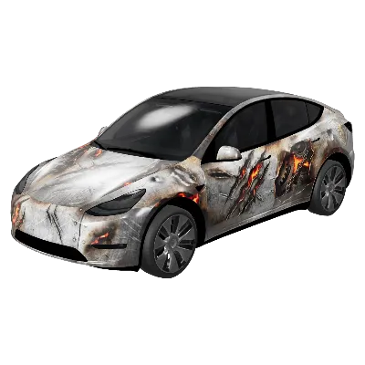 전투에 찢긴 용 (Battle torn dragon) – 테슬라 Model Y 랩핑