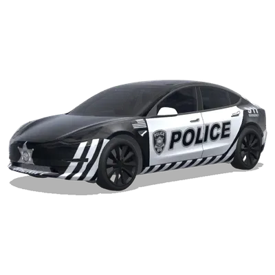 Чёрно-белая полиция – оклейка Tesla Model 3