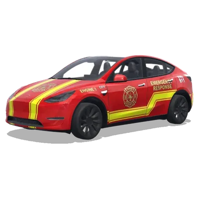 Rotes Feuer – Notfallreaktion – Tesla Model Y Wrap