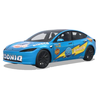 Flash mc queen dinoco – Tesla Model 3 wrap