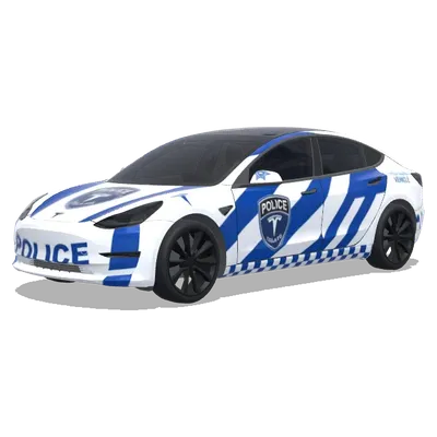 Blue Stripe Police Tesla – Tesla Model 3 wrap