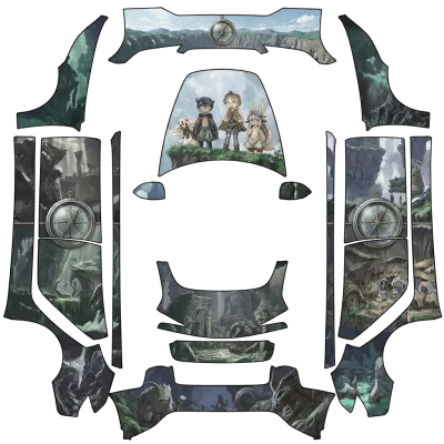 來自深淵全員痛車（Made in Abyss - Whole Crew Itasha） – 特斯拉 Model 3 塗裝