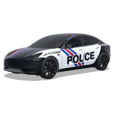 Диагональная полоса Полиция – оклейка Tesla Model 3