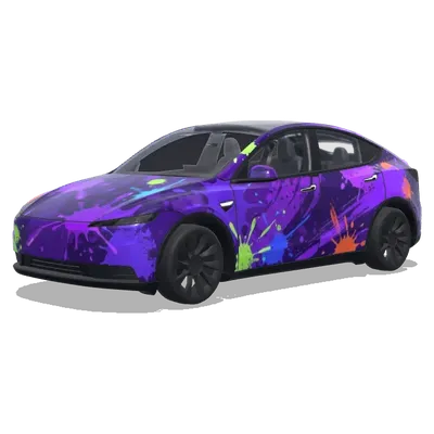 splatoon 3, mainly purple – Tesla Model Y wrap