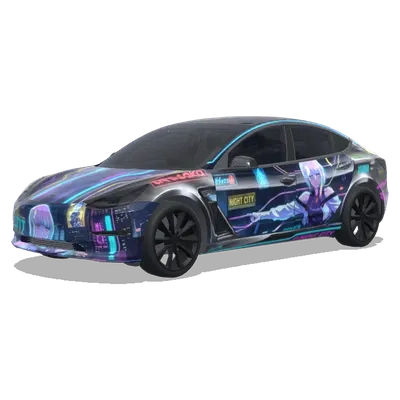 Cyberpunk Lucy Large (사이버펑크 루시가 크게 보이는) – Tesla Model 3 wrap