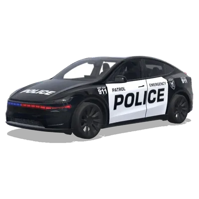 Schwarz-Weiß-Streifenwagen – Tesla Model Y Wrap
