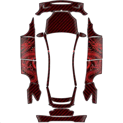 レッドカーボンドラゴン (Red carbon dragon) – テスラ Model X ラッピング