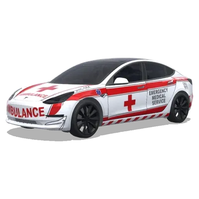 Weiß-Rotes-Kreuz-Krankenwagen – Tesla Model 3 Wrap
