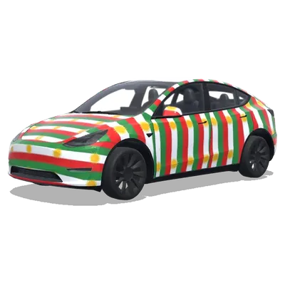 Курдские флаги (Kurdish flags all around) – оклейка Tesla Model Y