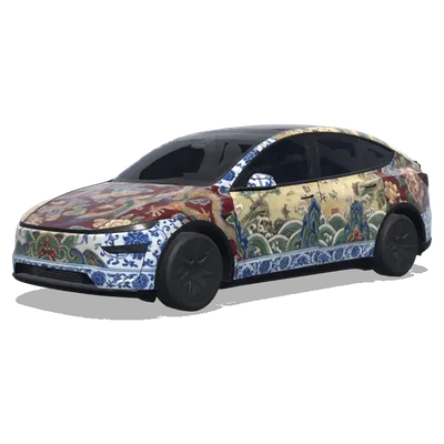 Art ancien chinois (中国古代艺术元素) – covering Tesla Model Y L