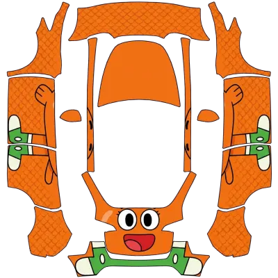 Darwin from Gumball – Tesla Model Y wrap