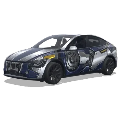 变形金刚黑银蓝黄标 – 特斯拉 Model Y 涂装