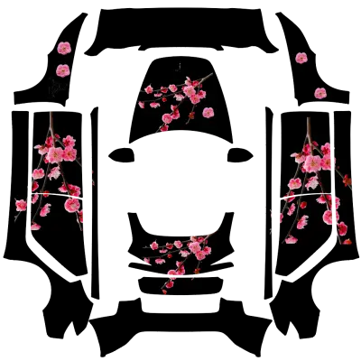 Schwarze Pflaumenblüte (Black plum blossom) – Tesla Model 3 Wrap