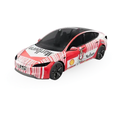 말보로 페라리 (Marlboro Ferrari) – 테슬라 Model 3 랩핑
