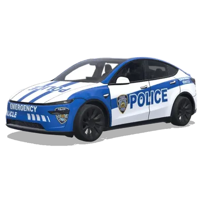 Сине-белая полицейская – оклейка Tesla Model Y