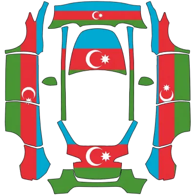 Drapeau Azerbaïdjan (Azerbaijan Flag) – covering Tesla Model Y
