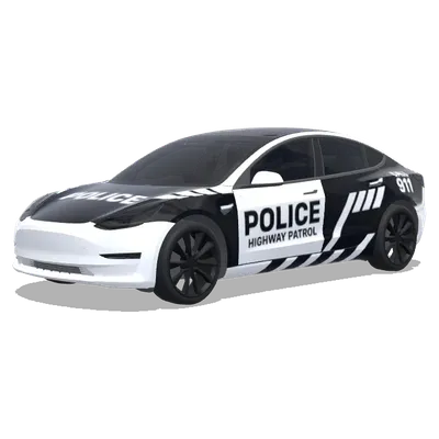 Полосы дорожной полиции – оклейка Tesla Model 3