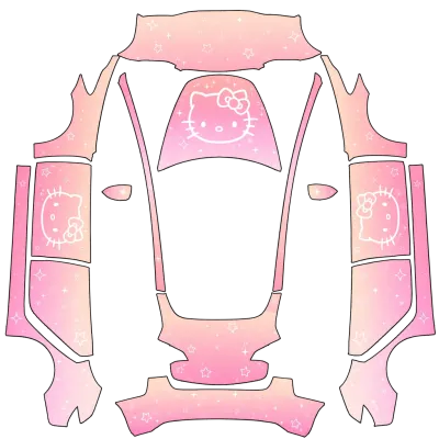 Hello Kitty градиент (Hello Kitty Gradient) – оклейка Tesla Model 3