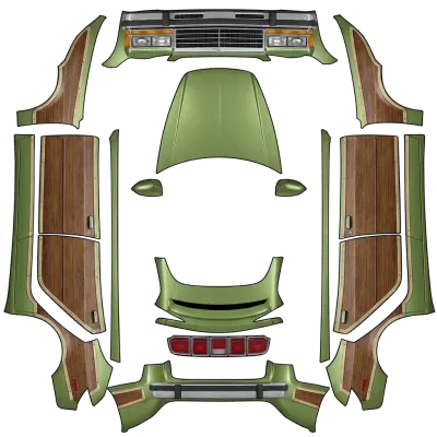 ワゴンクイーン ファミリートラクター (Wagon Queen Family Truckster) – テスラ Model 3 ラッピング