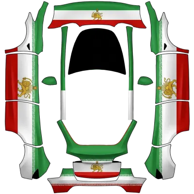 Pahlavi Lion Sun – Tesla Model Y wrap