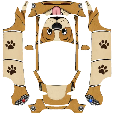 Cartoon-Hund (Dog Cartoon) – Tesla Model Y Wrap