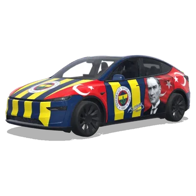 費內巴切土耳其國旗與阿塔圖爾克（mix Fenerbahce, Turkish flag and Ataturk） – 特斯拉 Model Y 塗裝