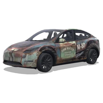 モンスタートラック版メーター (mater from cars but in monster truck form) – テスラ Model Y ラッピング