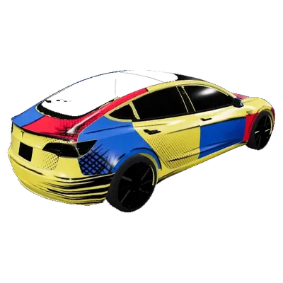 セルシェイドコミック - Model 3 旧型 (Cel-Shaded Comic - Model 3 Pre-2024 (Original)) – テスラ Model 3 ラッピング