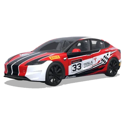 Rot-Weiß kariert 33 – Tesla Model 3 Wrap