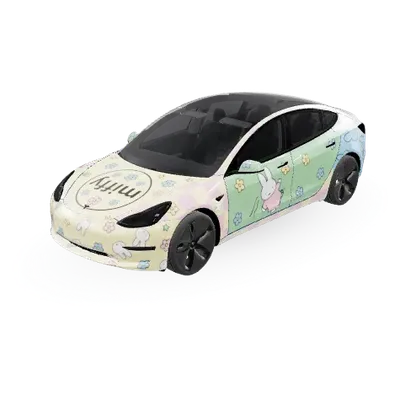 Nijntje (miffy) – Tesla Model 3 Wrap