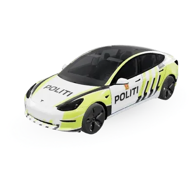 ノルウェー警察車 (Norwegian Police Car_Norsk Politibil) – テスラ Model 3 ラッピング