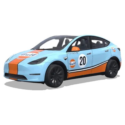海湾石油赛车涂装（Gulf racing avec logo） – 特斯拉 Model Y 涂装