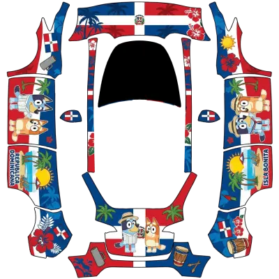 多明尼加布魯伊賓果（Dominican bluey bingo） – 特斯拉 Model Y 塗裝