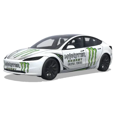 Monster Energy белый (white monster energy drink) – оклейка Tesla Model 3