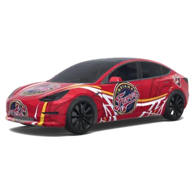 インディアナ・フィーバー (Indiana Fever.. Colors: red.) – テスラ Model 3 ラッピング