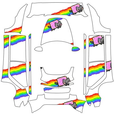 Nyancat – Tesla Model 3 Wrap