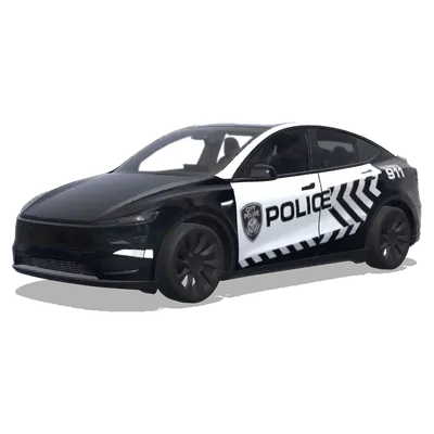 Чёрно-белая полицейская плёнка для Porsche 911 – оклейка Tesla Model Y