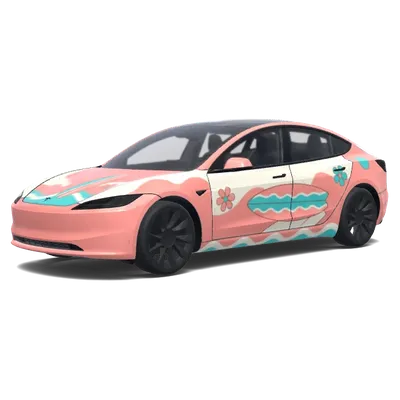 레트로 해변 비틀 스타일 – 테슬라 Model 3 랩핑