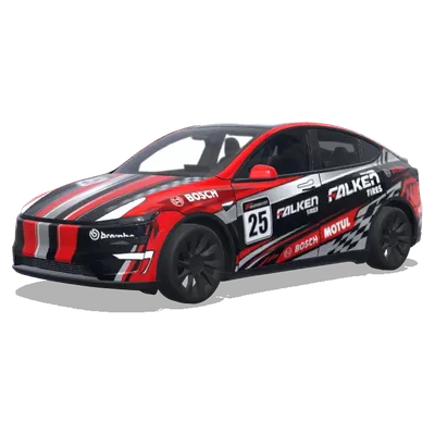 Red Black Falcon 25 – Tesla Model Y wrap