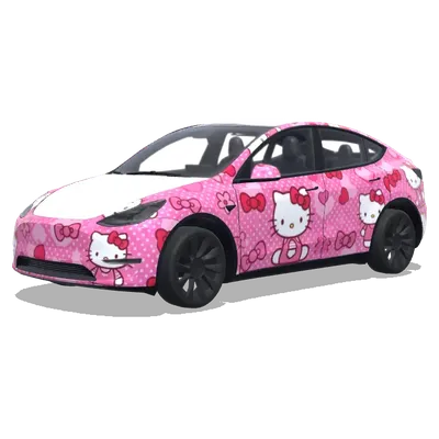 Polka Dot Hello Kitty (帮我设计一个hellokitty的 我要粉色) – Tesla Model Y wrap