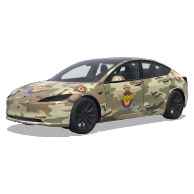 Spanisches Armeecamouflage – Tesla Model 3 Wrap